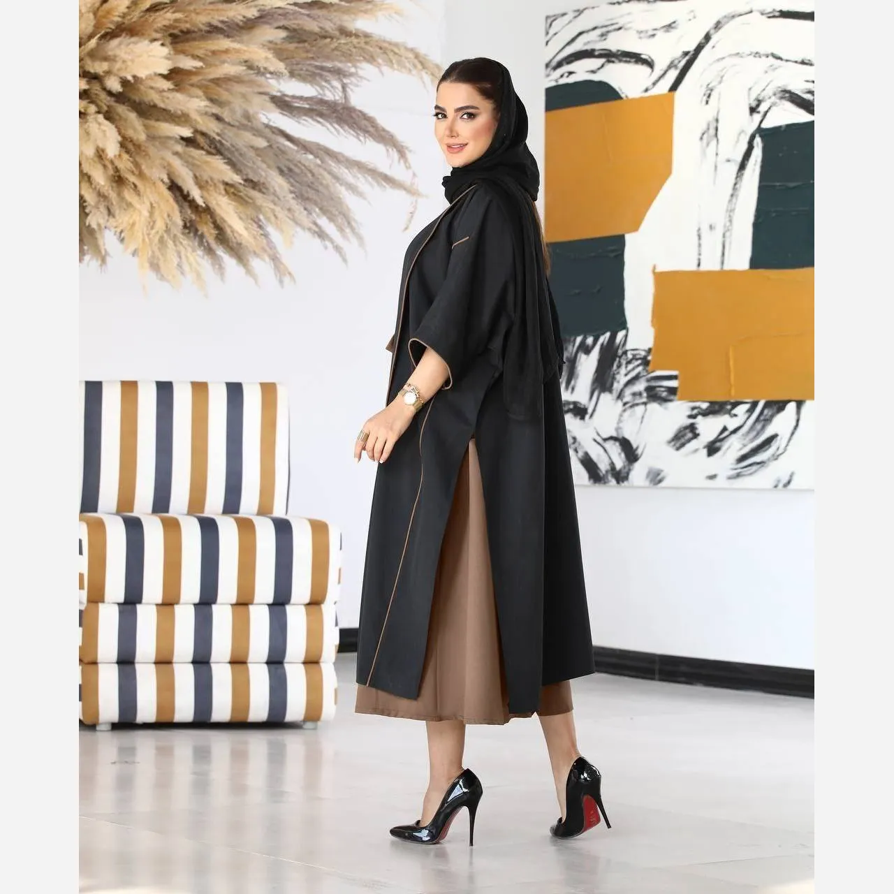 ست مانتو دامن زنانه مدل گلاره جنس لنین فری سایز 38 تا 48