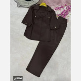 ست اسپرت لنین زنانه مدل شاواز رنگ مشکی شکلاتی سبز سایز 38 تا 46