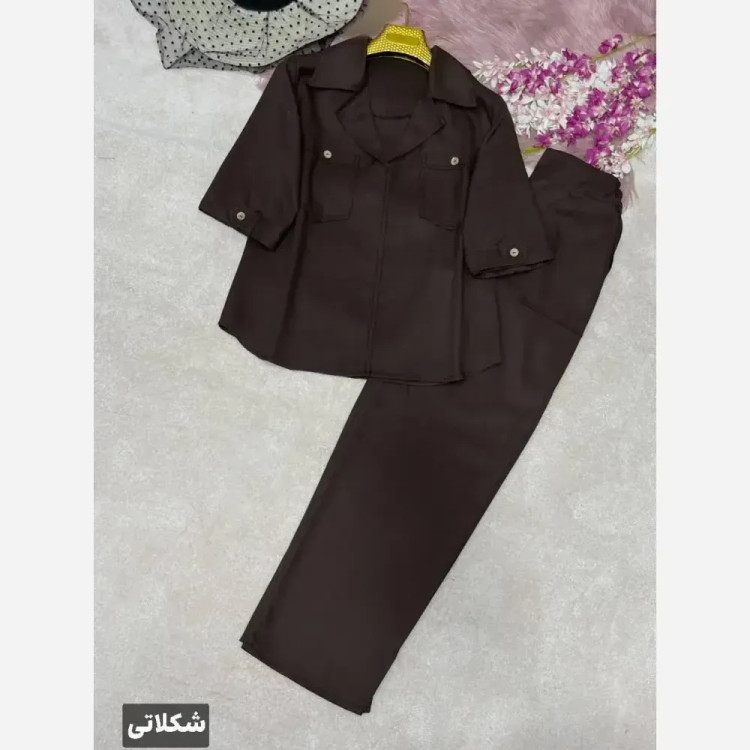 ست اسپرت لنین زنانه مدل شاواز رنگ مشکی شکلاتی سبز سایز 38 تا 46