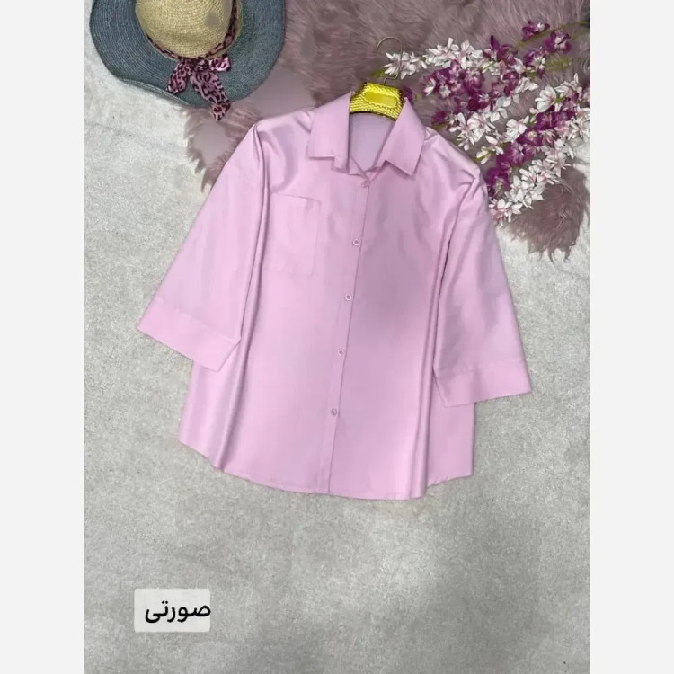 شومیز تک جیب ترمه جنس پری خنک و سبک سایز فری 38 تا 48
