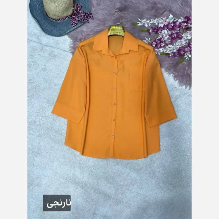 شومیز تک جیب ترمه جنس پری خنک و سبک سایز فری 38 تا 48