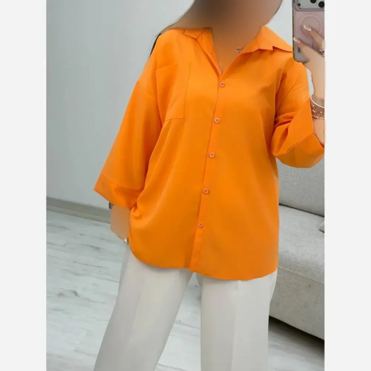 شومیز تک جیب ترمه جنس پری خنک و سبک سایز فری 38 تا 48