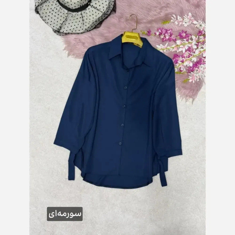 شومیز گره ای نیکی جنس پری درجه یک خنک و سبک فری سایز