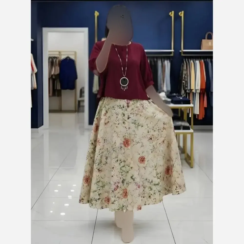 ست سارافن و شومیز یکتا جنس شونتون و حریر سایز فری 38 تا 46