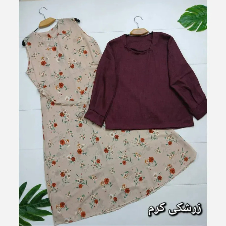 ست سارافن و شومیز یکتا جنس شونتون و حریر سایز فری 38 تا 46