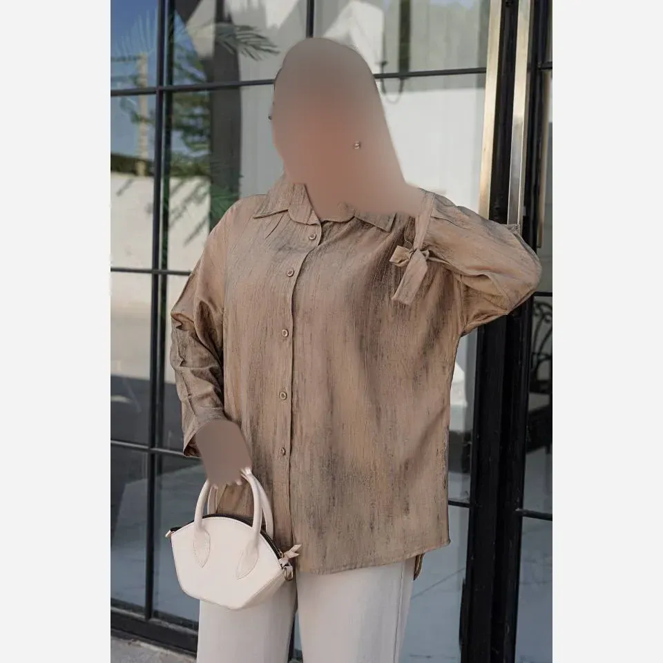 شومیز زنانه گازوئیلی گونای فری سایز 38 تا 48 رنگ بندی متنوع