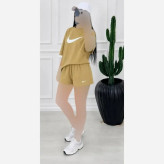 ست تی شرت و شلوارک نایک نخ پنبه درجه یک زنانه فری سایز
