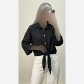 شومیز گره ای زنانه جنس سوپر شانتون درجه یک فری سایز
