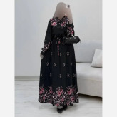 پیراهن ساحلی رز کرپ بوگاتی رنگ صورتی فری سایز