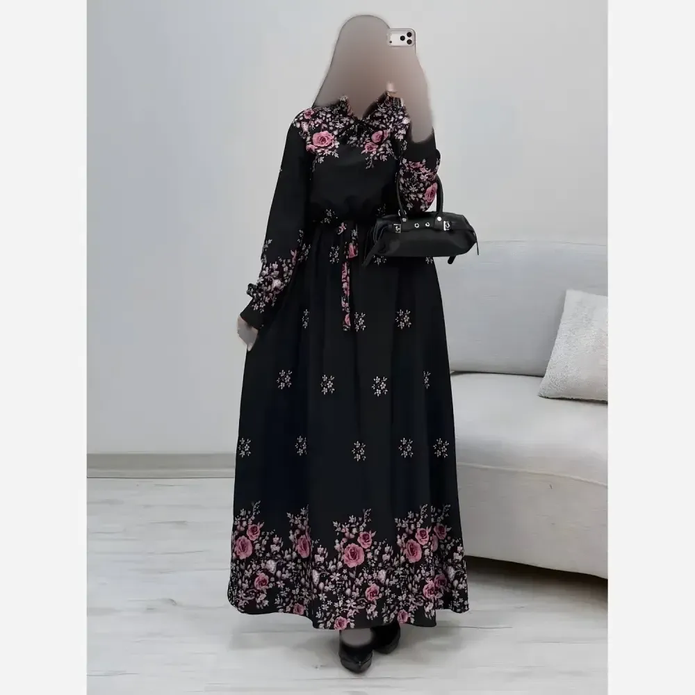 پیراهن ساحلی رز کرپ بوگاتی رنگ صورتی فری سایز