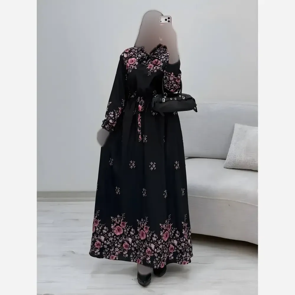 پیراهن ساحلی رز کرپ بوگاتی رنگ صورتی فری سایز