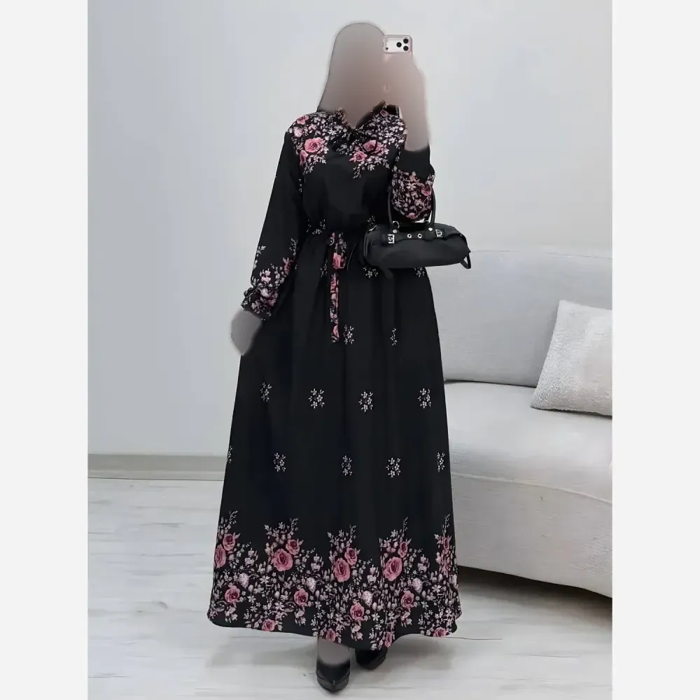 پیراهن ساحلی رز کرپ بوگاتی رنگ صورتی فری سایز