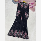 پیراهن ساحلی رز کرپ بوگاتی رنگ صورتی فری سایز