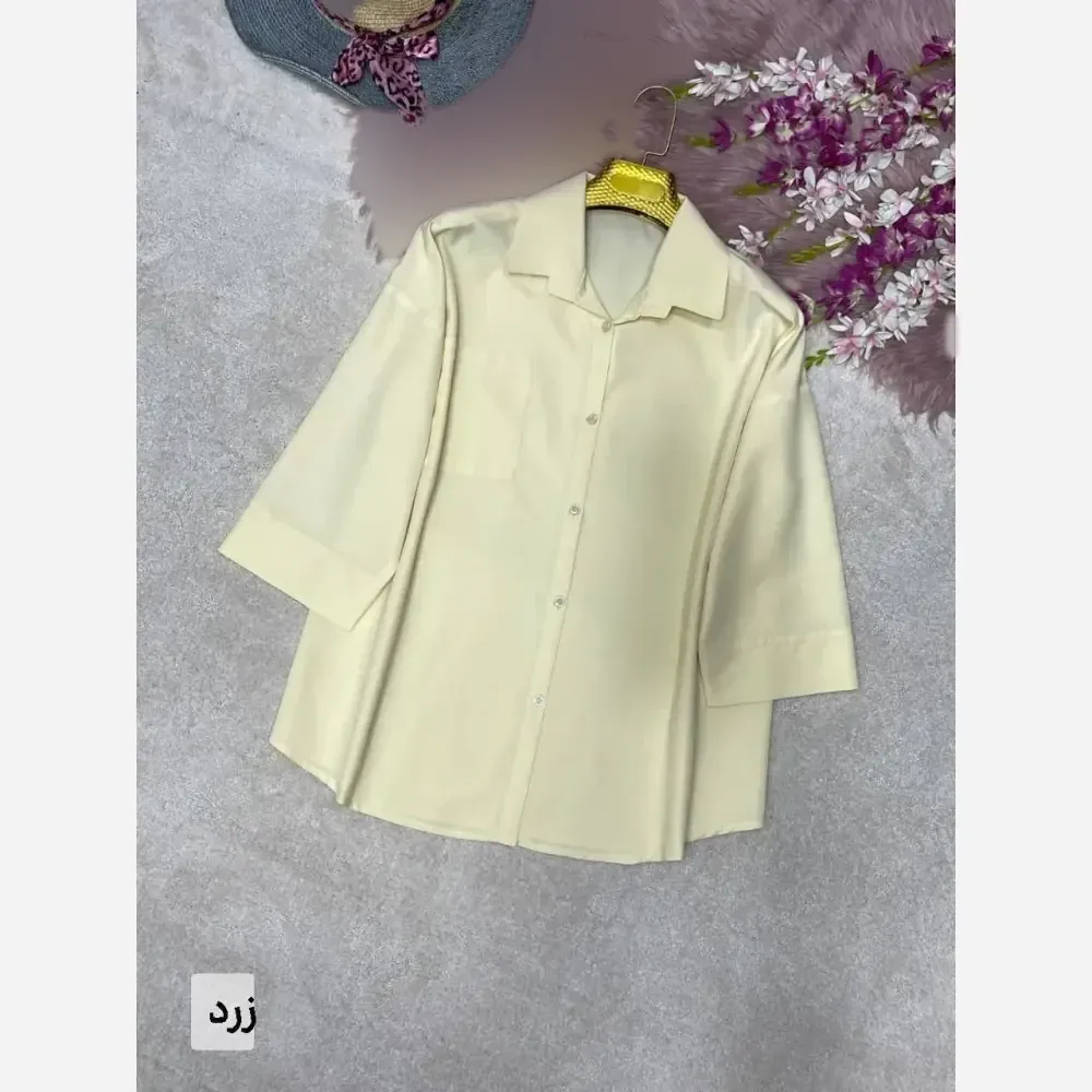 شومیز تک جیب ترمه جنس پری خنک و سبک فری سایز 38 تا 48
