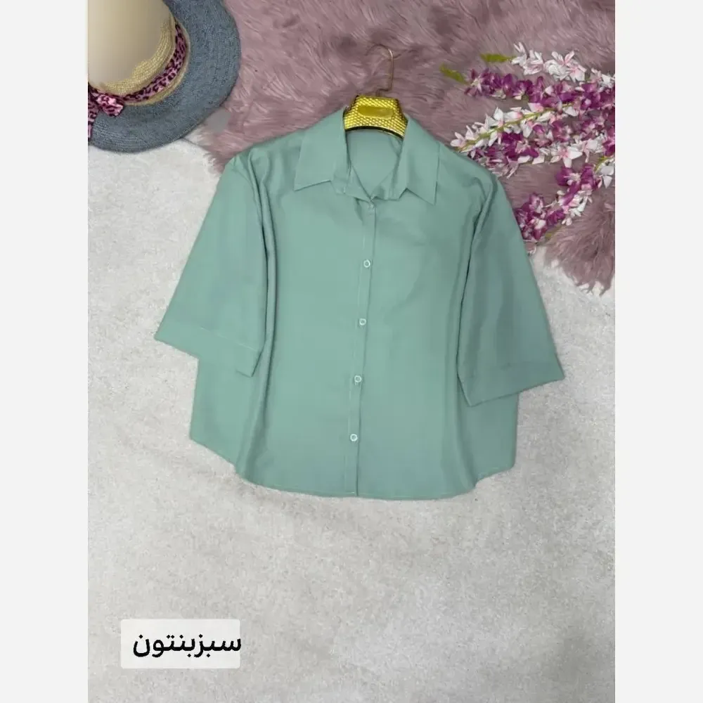 شومیز زنانه پاستیلی وانیا جنس پری خنک و سبک سایز فری 38 تا 48