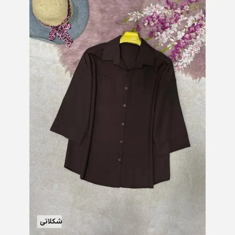 شومیز تک جیب ترمه جنس پری خنک و سبک فری سایز 38 تا 48