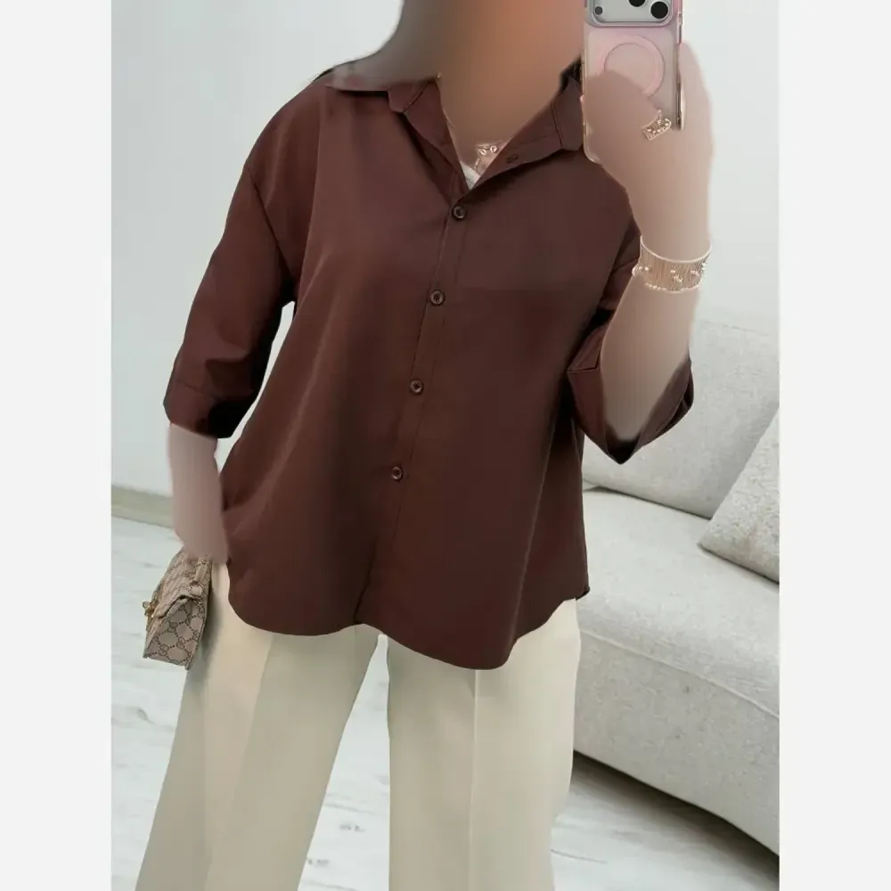 شومیز زنانه پاستیلی وانیا جنس پری خنک و سبک سایز فری 38 تا 48