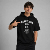 تی شرت مردانه کلاهدار پنبه ای طرح تیم های ورزشی بارسلونا