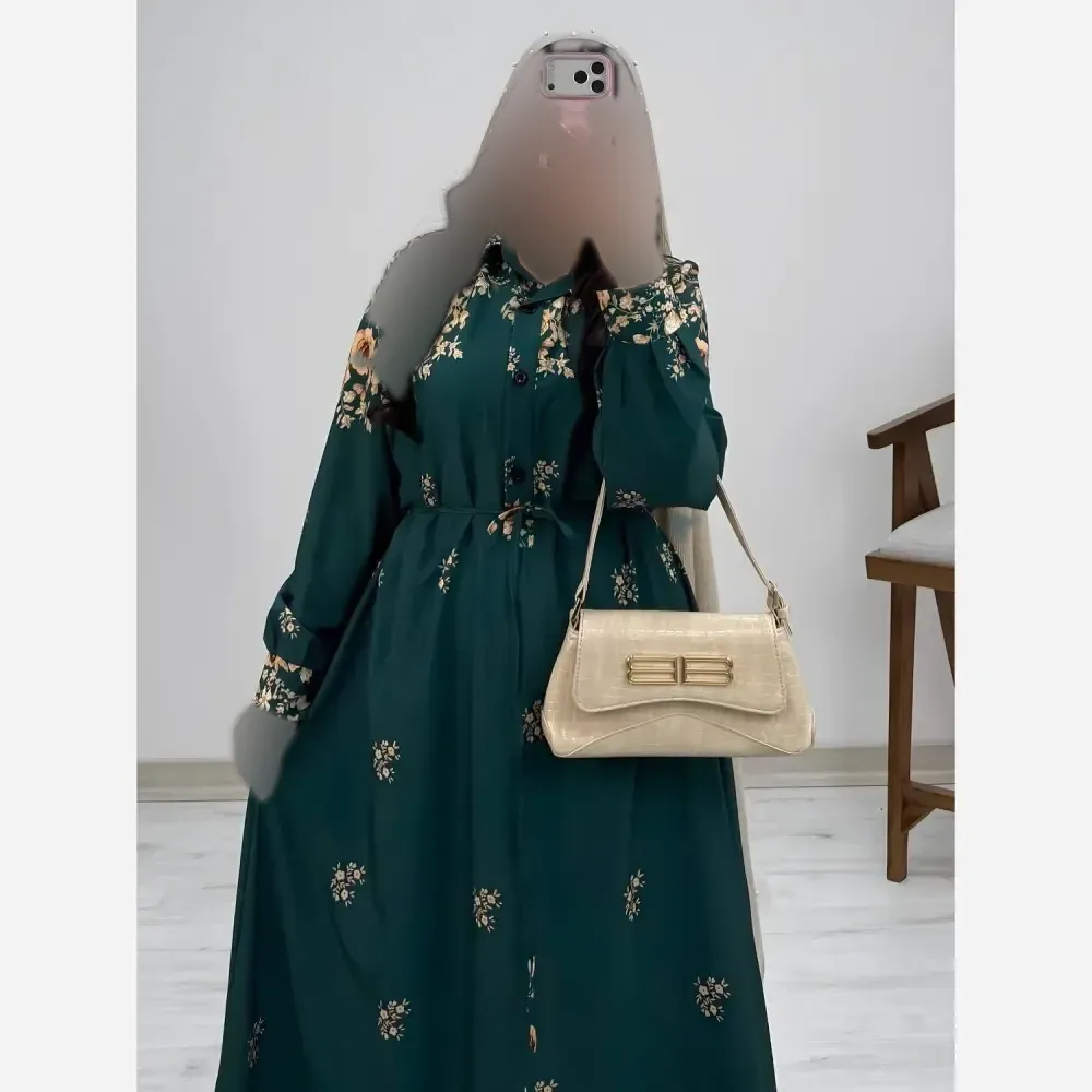 پیراهن ساحلی زنانه کرپ بوگاتی مدل رز فری سایز