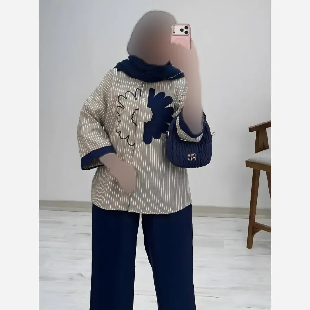 شومیز آبرنگی جنس کرپ مراکشی سایز فری 38 تا 46