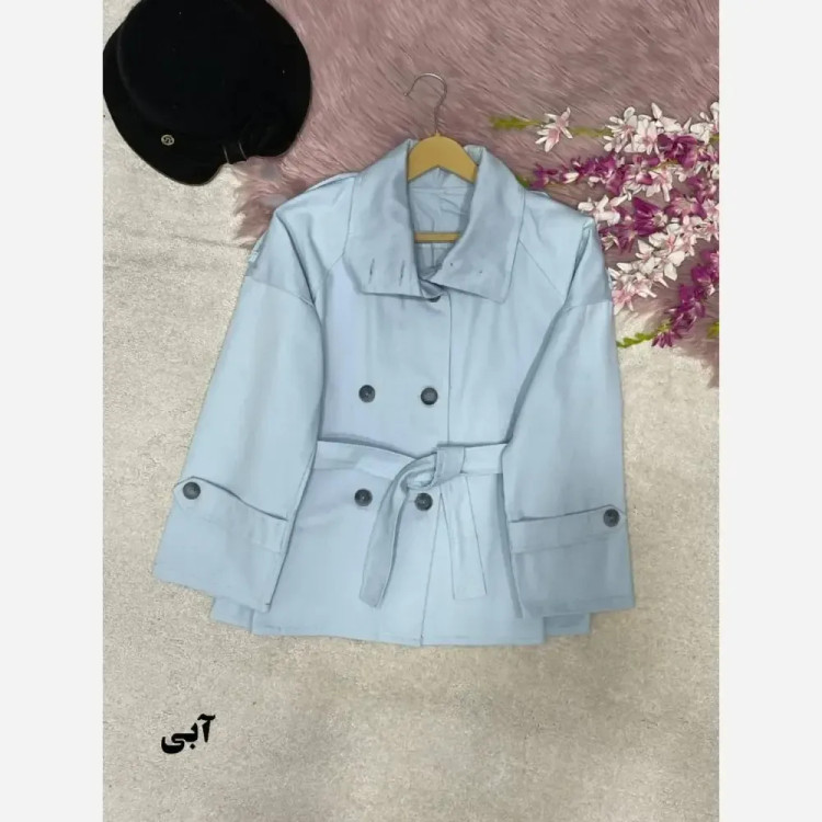 ترنج کت زارا کتان فری سایز 38 تا 46 یقه دو حالته