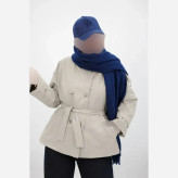 ترنج کت زارا کتان فری سایز 38 تا 46 یقه دو حالته