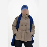 ترنج کت زارا کتان فری سایز 38 تا 46 یقه دو حالته