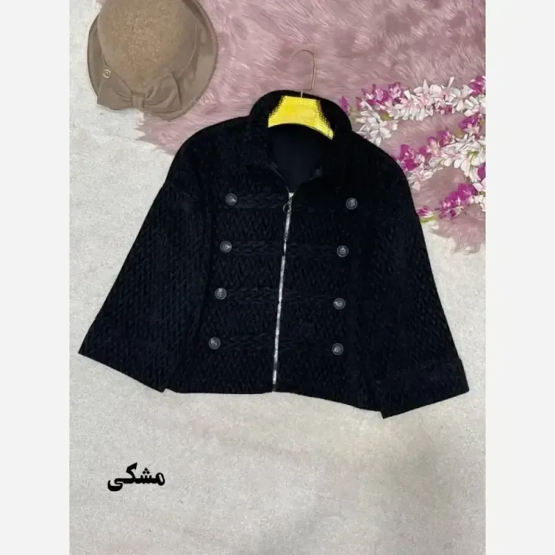 جکت مخمل پاییزه زنانه فری سایز مدل elegant