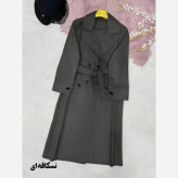 مانتو بلند فاستونی صبا دکمه دار کمربنددار سایز 38 تا 48