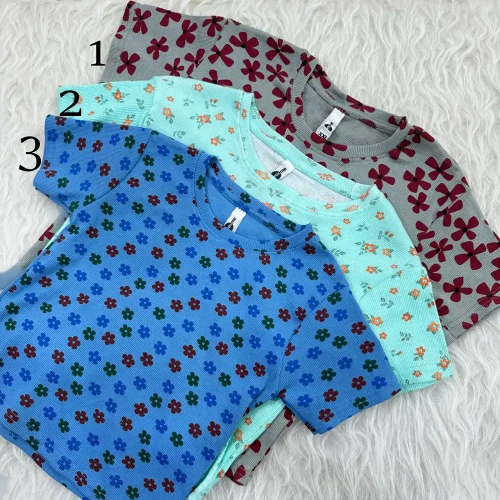 کراپ طرحدار H&M کد 1072 سایز S, M, L, XL, XXL قد 40 سانت بدون آبرفت و چروک
