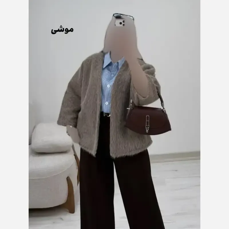 پالتو پشمی زنانه بنیتا رنگ مشکی شکلاتی شتری موشی شیری سایز 38 تا 46
