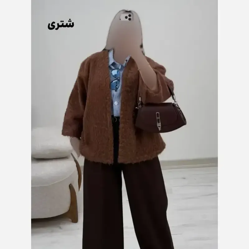 پالتو پشمی زنانه بنیتا رنگ مشکی شکلاتی شتری موشی شیری سایز 38 تا 46