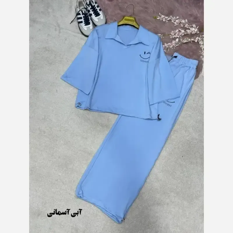 ست اسپرت زنانه پنبه گلکسی مدل happy سایز فری 38 تا 46