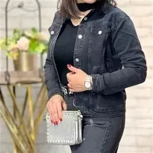 کت جین کوتاه زنانه سایز دو رنگ آبی