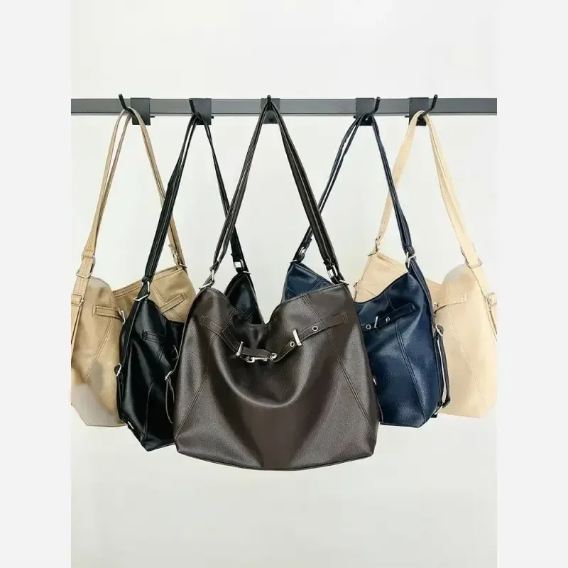کیف دوکاره هازل دستی و کوله پشتی چرم شرانگ وارداتی رنگ مشکی شکلاتی موکا سرمه ای کرم سایز 37 در 27