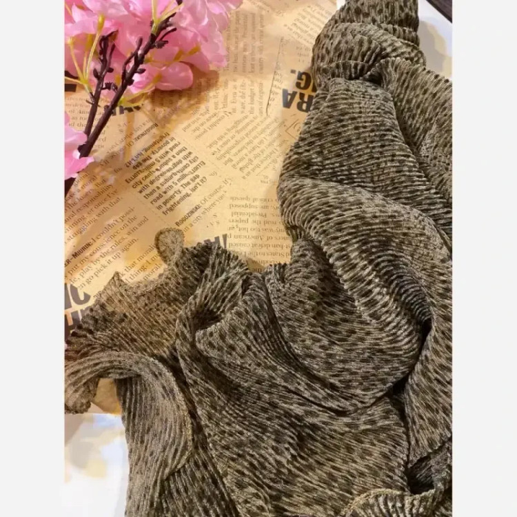شال حریر شنی وارداتی حاشیه دالبر عروسکی سایز 185 در 80 سانتی متر