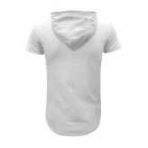 ست تی شرت و شلوار مردانه مدل nie پنبه یکرو نخ آستین کوتاه کلاه دار